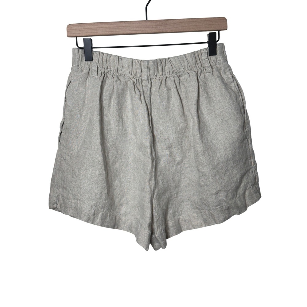 Light Gray Linen Blend Women’s Shorts - Picture 5 of 6